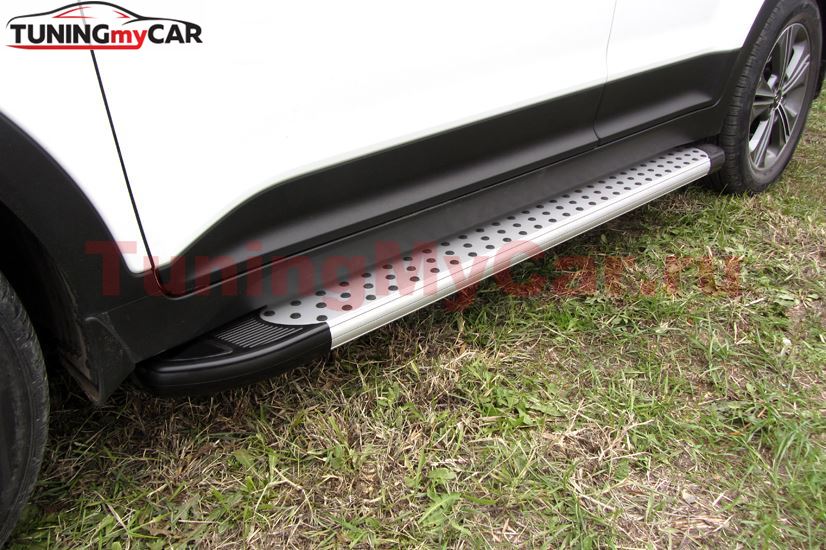 Пороги алюминиевые "Standart Silver" 1600 серебристые TOYOTA LC PRADO 150 2014-